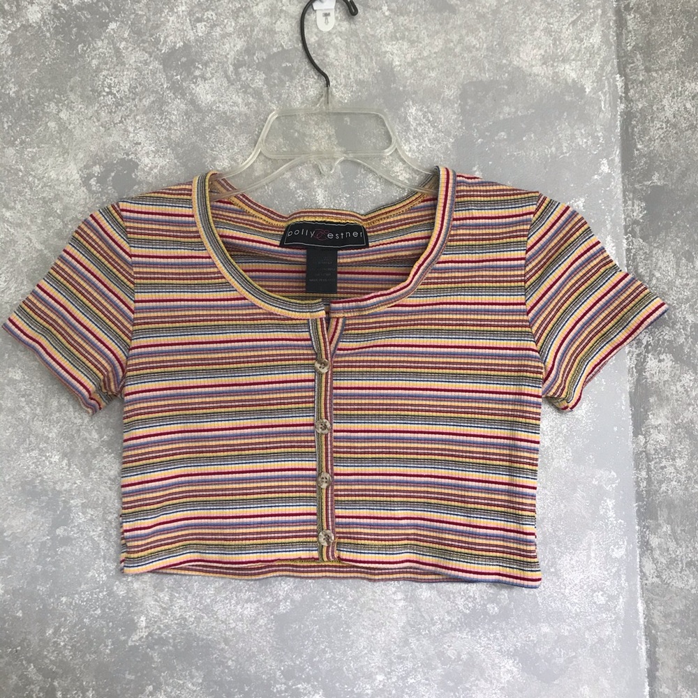 🌈Rainbow Striped Crop Top - Poly & Ester